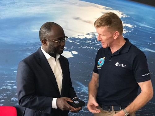 UK Science Minister, Sam Gyimah meets ESA Astronaut Tim Peake at ECSAT