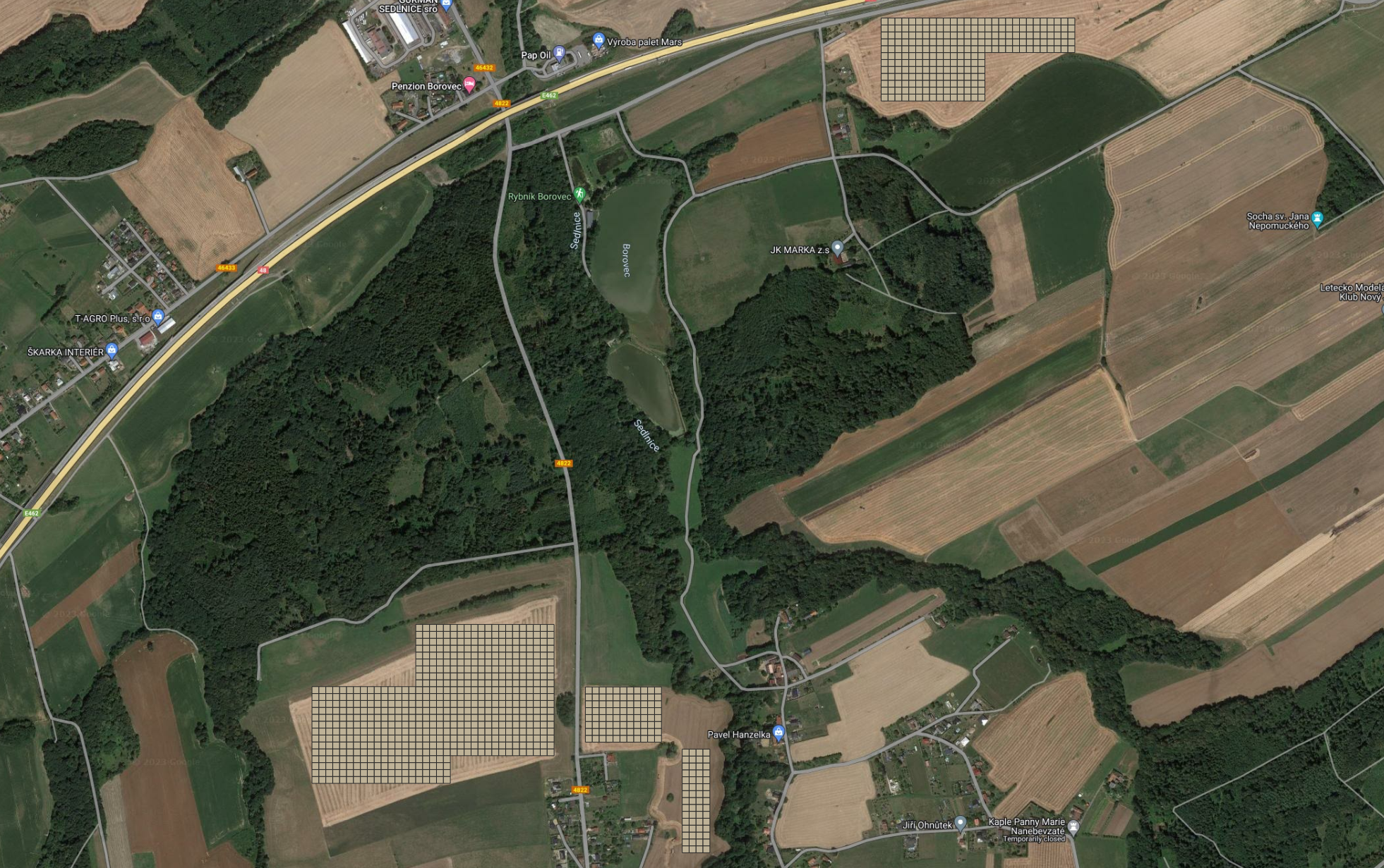 Soil Sampling grid in the Czech fields.